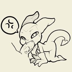 1:1 2020 all_fours ambiguous_focus ambiguous_gender black_and_white clothing digimon digimon_(species) disembodied_penis duo fellatio genitals gloves handwear hi_res imp impmon itsunknownanon line_art male male/ambiguous monochrome mostly_nude oral oral_penetration penetration penile penis scarf sex side_view solo_focus