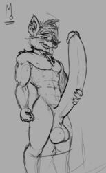 1male anthro balls big_balls big_penis canid canine canis genitals hi_res huge_balls huge_cock hyper hyper_genitalia hyper_penis long_penis looking_pleasured male male_only mammal masturbation monochrome muscular mushyotter penis penis_to_head solo tongue tongue_out wolf