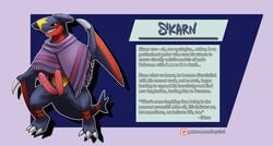 2017 animal_genitalia animal_penis anthro claws diphallia diphallism english_text erection garchomp genitals grin haychel hemipenes hi_res male male_only mostly_nude multi_genitalia multi_penis nintendo patreon penis pokémon_(species) pokemon pokemon_(species) scarf skarn_(character) smile solo standing text video_games