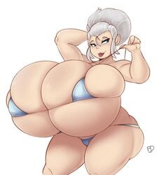 1girls breasts cleavage female female_only fiffer huge_breasts hyper_breasts solo thick_thighs wide_hips