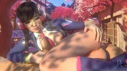 1boy 1girls 3d academy_d.va alternate_costume animated ass ass_slap big_penis blender circumcised d.va erection female glasses handjob male no_sound overwatch penis pussy reddoe round_glasses slapping_butt spanking video