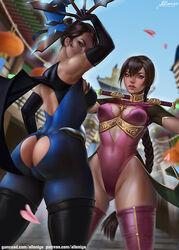 2d 2girls alloniya alternate_costume apple_butt ass ass_cutout assassin big_ass big_breasts big_butt black_hair bodyguard bust busty clothed clothes clothing dat_ass fan female female_only hips huge_ass huge_breasts jade_(mortal_kombat) kitana large_ass large_breasts legs long_hair looking_at_viewer looking_back mortal_kombat mortal_kombat_11 multiple_girls netherrealm_studios ninja outfit ponytail princess short_hair thick_ass thick_legs thick_thighs thighhighs thighs uncensored voluptuous watermark weapon wide_hips