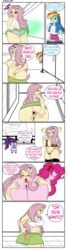 >_< analingus anilingus_from_female comic covering_nose crotchless_bikini equestria_girls exhibitionism exposed_panties fart fart_fetish female female_only fluttershy_(mlp) gaping_anus gaping_ass hair_on_head huge_breasts human human_only humanized lesbian mouth_hold my_little_pony nipple_bulge nipple_outline rainbow_dash_(mlp) shirt_lift snickering spanish_text spray_can spraying spreading_anus spreading_ass spreading_own_ass steca thelazyart urinal voyeur