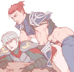 2boys bara clothed gay hom0zed league_of_legends male male/male male_only ninja shen yaoi zed