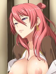 breasts closed_mouth god_eater_2:_rage_burst leah_claudius mole mole_under_eye red_hair