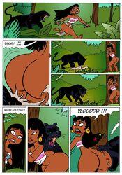 1girls antonissen ass barefoot big_ass biting_ass black_hair bracelets breasts chel colored comic dark-skinned_female dark_skin dreamworks escape female hiding jungle leafs long_hair native_american open_jaws open_mouth pain panther red_lips ripped_clothing round_ass running shouting speech_bubble teeth the_road_to_el_dorado thick_legs thick_thighs tree wide_hips yelling yellow_earrings