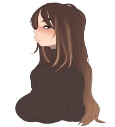 1girls artist_self-insert big_breasts blush blushing breasts cheri_(cherrikissu) cherrikissu female female_only green_eyes human human_only lips long_hair nose_piercing nose_ring real_person self_portrait shirt smiling solo sweater