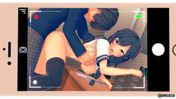 3d 3d_(artwork) ambiguous_penetration anal ass big_breasts black_hair blue_eyes blush bottomless braless breast breast_grab_from_behind breasts camera_phone camera_view clothed_sex female from_behind glasses grabbed_from_behind grabbing_breasts grabbing_from_behind hetero human joro_(oresuki) long_hair moaning nipples no_panties ore_wo_suki_nano_wa_omae_dake_ka_yo pansy_(oresuki) penetration phone_screen sanshokuin_sumireko school_uniform sex sex_from_behind smiling standing standing_doggy_style standing_sex teenage_girl teenager the_planet_d thick_thighs thighhighs thighs vagina white_skin