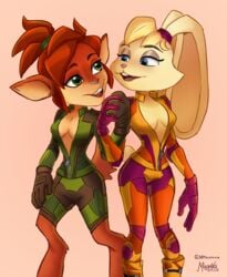 absurd_res activision anthro bianca_(spyro) breasts cervid clothed clothing duo elora female hi_res holding_hands lagomorph leporid magaska19 mammal rabbit spyro_the_dragon unzipped video_games yuri