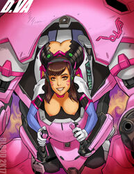 1girls areolae ass bending_over bent_over big_breasts blizzard_entertainment bodysuit breasts breasts_out brown_eyes brown_hair bubble_butt busty butt_crack d.va erect_nipples female female_focus female_only gloves hanging_breasts hourglass_figure huge_breasts large_breasts machine makeup meka nipples overwatch pinup pose posing skin_tight smile smiling wide_hips zakuman