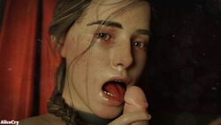 3d a_plague_tale a_plague_tale_innocence alicecry amicia_de_rune blowjob braided_ponytail brown_eyes brown_hair close-up cum cum_in_mouth european first_oral freckles french licking_penis looking_at_viewer oral pale-skinned_female penis petite teenager