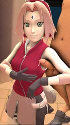 1boy 1girls 3d armpit_fetish armpit_sex armpits big_penis dezzii20 female male naruto naruto_shippuden pink_hair precum sakura_haruno uzumaki_naruto