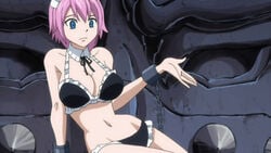 1girls bikini black_bikini blue_eyes breasts celestial_spirit chains collar fairy_tail large_breasts pink_hair short_hair virgo_(fairy_tail)