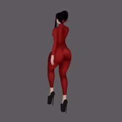 3d alternate_costume animated asian big_ass bimbo bodysuit bubble_butt fake_breasts fat_ass high_heels honey_select ihateasuka implants kazumi_mishima leggings mature_female milf platform_heels skin_tight tekken tekken_7 thick_thighs