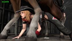 3d animated blonde_hair dead_or_alive dicesfm female gif horse human human_female tina_armstrong vicesfm zoophilia