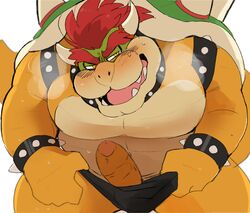 2020 anthro blush bowser bulge clothing edit erection genitals humanoid_hands hyaku_(artist) koopa male male_only mario_(series) nintendo overweight overweight_anthro overweight_male penis scalie simple_background solo uncensored uncut underwear video_games white_background