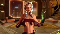 1girls 3d ahsoka_tano alien_girl anima animated breasts clone_wars detailed_background digital-gold female female_only jedi jedi_padawan lightsaber loop nipples no_sound room shirt_lift small_breasts star_wars the_clone_wars:_season_one togruta video