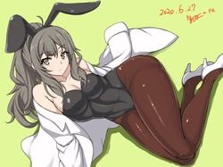 1girls 2020 big_breasts brown_eyes brown_hair bunny_ears bunny_girl bunnysuit dated female female_only futaba_rio high_heels long_hair nishiumi_yuuta pantyhose seishun_buta_yarou_wa_bunny_girl_senpai_no_yume_wo_minai solo solo_female solo_focus