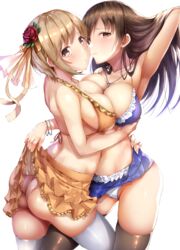 2girls aiba_yumi archway_of_venus armpits ass assisted_exposure asymmetrical_docking back bangs bare_arms bare_back bare_shoulders bikini bikini_skirt black_legwear blonde_hair blue_skirt blush bow bra bracelet breast-to-breast breast_grab breast_hold breast_press breasts brown_eyes brown_hair brown_legwear brown_thighhighs cameltoe chestnut_mouth clavicle cleavage cowboy_shot deep_skin eyebrows_visible_through_hair eyelashes face-to-face fantia_reward fay female fingernails flower frilled_bikini frilled_bow frilled_skirt frills from_behind frown gluteal_fold groin groping hair_flower hair_intakes hair_ornament hair_ribbon hair_tousle hairbow hand_on_another's_back hand_on_another's_chest hand_on_another's_hip hand_on_chest hand_on_hip high_resolution hug idolmaster idolmaster_cinderella_girls in_profile jewelry large_breasts large_filesize leaf leg_between_thighs lifted_by_another light_brown_hair long_fingernails long_hair looking_at_viewer looking_back midriff miniskirt multiple_girls navel necklace nitta_minami one_arm_up open_mouth orange_bikini orange_bow paid_reward pantsu parted_lips pink_lips purple_bikini red_eyes red_flower red_rose ribbon rose shiny shiny_clothes shiny_hair shiny_skin short_hair sideways_mouth simple_background skindentation skirt skirt_hold skirt_lift skirt_pull smile spread_legs standing stomach swimsuit symmetrical_docking tareme teeth thigh_straddling thighhighs thighs underboob underwear upskirt very_high_resolution white_background white_bikini_bottom white_legwear white_thighhighs yellow_ribbon yellow_skirt yuri