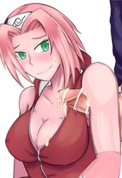 1boy 1girls armpit_fetish armpit_sex armpits big_penis cumshot eyes faceless_male female grimmelkin male naruto naruto_shippuden pink_hair red_clothing sakura_haruno straight sweat sweatdrop