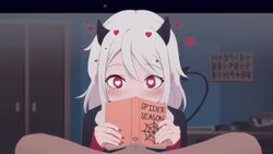 1boy 1girls animated black_horns black_tail blush book cute demon demon_girl demon_horns demon_tail erection fellatio female female_focus heart heart-shaped_pupils helltaker hidden holding holding_book holding_object horns implied_fellatio kamuo long_hair long_sleeves longer_than_30_seconds looking_at_viewer male male_pov mikaelya moaning modeus_(helltaker) mp4 nail_polish open_book oral penetrating_pov penis pov red_eyes red_nails solo_focus sound stealth_fellatio stealth_oral straight symbol-shaped_pupils tail uncensored video white_hair x-ray