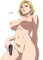 aliskilletman big_breasts blonde_hair female female_only nina_williams nude tekken tekken_8