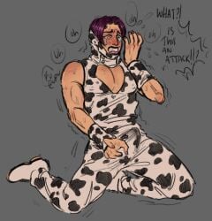 boner bulge bulge_through_clothing cow_print crying cumming_in_pants jojo's_bizarre_adventure male_only rikiel stone_ocean