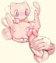 balls blue_eyes exed_eyes female game_freak heart imminent_sex legendary_pokemon mew nintendo penis pokemon pokemon_(species) pussy video_games