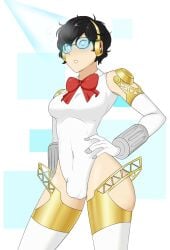 1futa aigis_(persona) breast_growth breasts bulge futanari futanarization male_to_futa penis persona ren_amamiya rule_63 sealguy tagme wide_hips