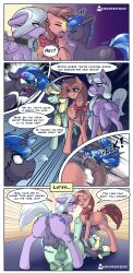 animal_penis closed_eyes cutie_mark dialogue double_anal feral friendship_is_magic horsecock lying mammal my_little_pony on_back penetration tongue_out underhoof yaoi