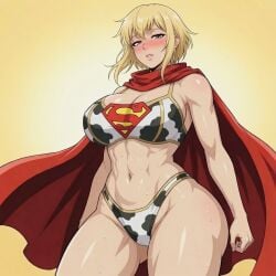 ai_generated cow_print_bikini darkgelda my_adventures_with_superman supergirl supergirl_(my_adventures_with_superman)