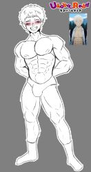 bara blush gay hikaru_ga_shinda_natsu hikaru_indou hikaru_indou_(the_summer_hikaru_died) muscular_male sketch smile the_summer_hikaru_died