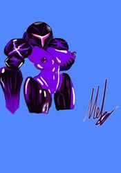 arm_cannon big_breasts breasts crap-man dark_samus female grabbing helmet metroid metroid_prime nintendo purple_skin pussy traced visor