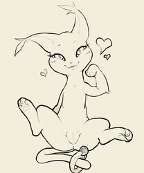 2020 black_and_white digimon digimon_(species) felid female feral feralized gatomon genitals heart hi_res itsunknownanon line_art looking_at_viewer mammal monochrome narrowed_eyes nude presenting presenting_pussy pussy solo spread_legs spreading squint tail_jewelry