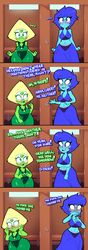 2girls after_masturbation blush comic duo english_text eroticphobia female female_only gem_(species) lapis_lazuli_(steven_universe) peridot_(steven_universe) steven_universe text yuri