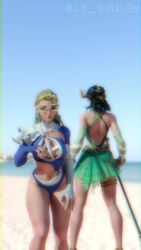 3d 3d_animation 3d_model animated asgardian ass back_muscles back_view beach big_ass black_hair blonde_hair blue_one-piece_swimsuit blue_sky blue_swimsuit breasts cleavage clothed/nude clothing completely_nude completely_nude_female covered_breasts curvaceous curvaceous_body curvaceous_figure curvy curvy_body curvy_female curvy_figure curvy_hips earrings embarrassed embarrassed_female embarrassed_nude_female fantastic_four feet_out_of_frame green_swimsuit invisible_body invisible_woman invisible_woman_(azure_shade) invisible_woman_(marvel_rivals) lady_loki lady_loki_(marvel_rivals) light-skinned_female light_skin lipstick loki_(marvel) long_hair looking_at_another looking_at_viewer looking_back lt_smile marvel marvel_comics marvel_rivals mature_female milf naked navel nipples nude nude_female ocean official_alternate_costume one-piece_swimsuit outdoors pink_nipples posing posing_for_the_viewer posing_naked presenting_body sand short_video shorter_than_30_seconds sky sue_storm sunglasses superheroine superpowers susan_storm swimsuit tagme thighs thor_(series) transparent_body undressing_another video video_games water wide_hips
