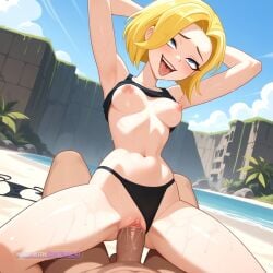 1boy 1girl 2d absurdly_large_cock ahe_gao ahegao_face ai_assisted ai_generated arms_over_head bald_male beach beautiful beautiful_girl big_penis bikini bikini_bra black_bikini blonde_hair blue_eyes blush boobs_out breasts breasts_out clouds cock_sleeve cock_warmer completely_nude daylight deep_penetration depth_of_field detailed_background dutch_angle exposed_breasts extreme_size_difference eyes_half_closed faceless_male fat_cock female fleshlight full_body general giant giant_male giant_penis head_tilt huge huge_cock indoors jungle lipstick solo