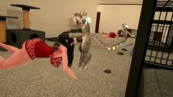 anthro_on_human big_breasts cub face_fucking fucked_into_submission gigantic_breasts human kiss_marks small_but_hung small_dom_big_sub smaller_male tagme thick_ass video vrchat
