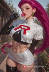1girl 1girls ai_generated beautiful big_ass big_breasts blue_eyes blush booty busty cassypics curvy cute earrings erotic fanart female fit fit_body fit_female high_quality highres hot hourglass_figure jessie_(pokemon) large_ass large_breasts licking lollipop long_eyelashes long_hair looking_at_viewer naked navel nude parted_lips patreon pink_hair pokemon puffy_lips puffy_nipples red_lipstick round_ass round_breasts round_butt sexy slim_waist stomach team_rocket thick thick_ass thick_legs thick_thighs waifu wet wet_body wide_hips