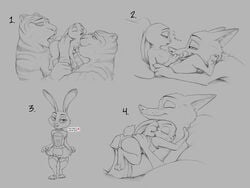 2020 4:3 anthro anthro_on_anthro ass blush buckteeth canid canine cheek_tuft closed_eyes clothed clothing cuddling dialogue disney dress english_text eye_contact eyes_mostly_closed facial_tuft felid female flat_chest fox fur grey_background head_tuft heart hi_res hug judy_hopps lagomorph leporid licking licking_lips looking_at_another male mammal monochrome narrowed_eyes nick_wilde nude open_mouth open_smile oral pantherine panties pillow rabbit reclining red_fox s1m sex simple_background sketch smile speech_bubble standing stockings straight striped_body striped_fur stripes teeth text threesome tiger tiger_dancer_(zootopia) tongue tongue_out tuft underwear whiskers zootopia