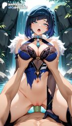 1boy 1girls 2026 ai_assisted ai_generated anime big_breasts boobs breast_grab breasts bust busty cock cowgirl_pose cowgirl_position dick earrings female_genitalia genitals genshin_impact grabbing hetero hi_res high_quality high_resolution highres hoyoverse jewelry large_breasts leaf love_making mihoyo patreon patreon_username penetration penis pussy sex sexual_intercourse skypassion stable_diffusion straddling tanzaku tits torn_clothes uncensored_pussy uncensored_vagina vaginal vines watermark woman_on_top yelan_(genshin_impact)