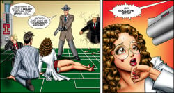 brown_hair dcmatthews female glasses gun hair long_hair male
