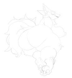 anthro ass breasts female fox fur huge_ass huge_breasts kemonoci nocimon solo thick_thighs wide_hips
