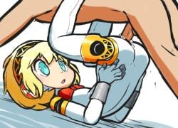 1boy 1girls aigis_(persona) android ass cum notepaddy persona persona_3 robot robot_girl sex