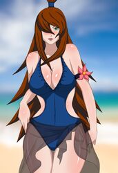 1girls abp_art beach breasts mei_terumi naruto patreon solo tagme