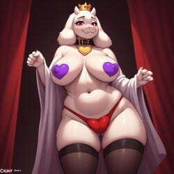 ai-created ai_generated anthro anthro_female furry furry_female furry_milf furry_only milf stripper_pole thedangerxdx toriel toriel_(undertale) undertale undertale_(series)