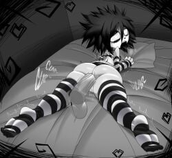 alternate_version_available anal anal_penetration anal_sex bed bedroom bikini black_hair bottomless bottomless_female captain_kirb clapping_cheeks exposed exposed_anus exposed_ass exposed_pussy eyes_rolling_back feet flat_chest flat_chested floating_penis gasp gloves i_can't_sleep in_pleasure large_ass looking_at_viewer looking_back mouth_open nia_(i_can't_sleep) no_panties rolling_eyes round_ass round_butt spiky_hair spread_legs striped striped_bikini striped_clothing striped_gloves striped_legwear striped_panties striped_thighhighs thighhigh_stockings thighhighs thighs trembling white_body white_skin