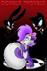 2007 anthro buster_bunny female fifi_la_fume fur furry hamton_j_pig male mammal pig purple_fur rabbit skunk tagme tiny_toon_adventures