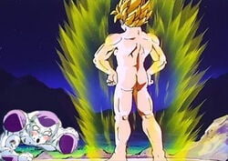 2boys dragon_ball dragon_ball_z freeza frieza gay leotaku male male_only naked nude son_goku straight_hair super_saiyan tagme yaoi