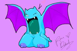 breasts color fangs female female_only feral golbat nude open_mouth pokemon revadiehard solo tagme wings wink